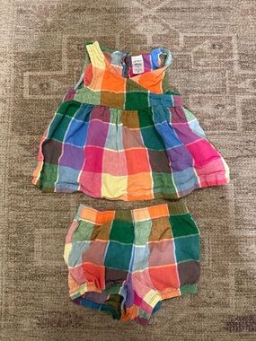 Colorful Patchwork Baby Dress & Bloomers Set